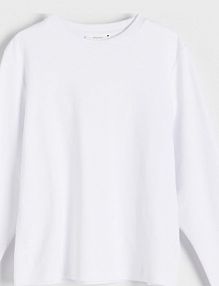 Longsleeve z merceryzowanej bawełny Reserved biały damski 9467H-00X