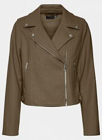 Kurtka skórzana Vero Moda Curve brązowa damska Z imitacji skóry