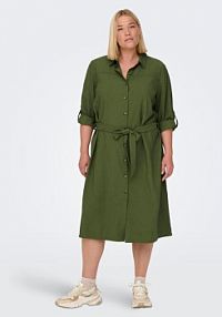 Sukienka ONLY Carmakoma zielona Koszulowa