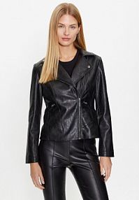 Kurtka skórzana Tatuum czarna damska Z imitacji skóry