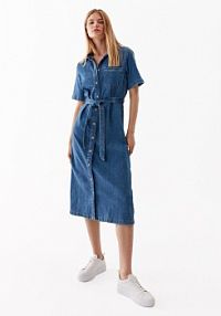 Sukienka ONLY niebieska Jeansowa 15283308  Loose Fit