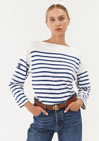 Bluzka Polo Ralph Lauren kremowa damska 211891523001 Écru Regular Fit