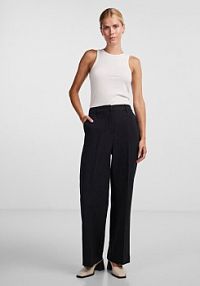 Spodnie eleganckie YAS czarne damskie Materiałowe