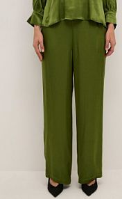 Spodnie eleganckie Karen by Simonsen zielone damskie Materiałowe
