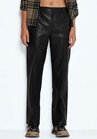 Spodnie skórzane Noisy May czarna Z imitacji skóry