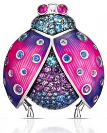 Broszka W.KRUK srebrna Srebro 925, Spinel syntetyczny, rubin syntetyczny SDL/BS251