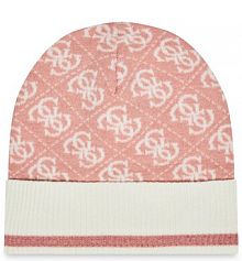 Czapka zimowa Guess różowa damska