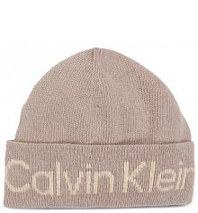 Czapka zimowa Calvin Klein beżowa damska