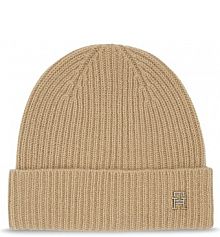 Czapka zimowa Tommy Hilfiger beżowa damska