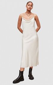 Sukienka midi AllSaints  biała WD055V