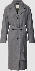 Płaszcz wełniany z wiązanym paskiem Part Two szary damski EAN 30307776
