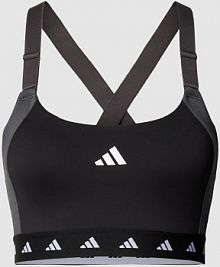 Biustonosz sportowy ze skrzyżowanym tyłem Adidas Training czarny EAN HZ1521