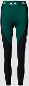 Legginsy sportowe z paskiem z logo Adidas Training zielone damskie EAN IK6154
