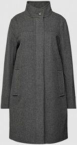 Krótki płaszcz ze stójką i bocznymi, wpuszczanymi kieszeniami Part Two szary damski EAN 30307888