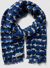Szal z graficznym wzorem na całej powierzchni Windsor niebieski damski EAN 30037920