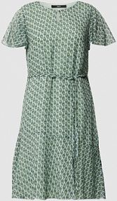 Sukienka mini z wiązanym paskiem i wzorem na całej powierzchni Zero zielona EAN 1081911870
