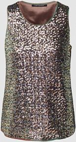 Top cekinowy z okrągłym dekoltem LUISA CERANO oliwkowy damski EAN 288414 3561