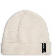 Czapka  z domieszką alpaki Kobiety beżowa/biała jednolity ONE SIZE MOS MOSH damska