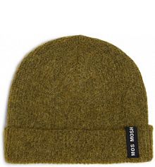 Czapka  z domieszką alpaki Kobiety zielona jednolity ONE SIZE MOS MOSH damska