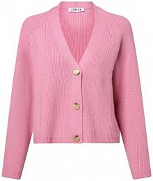 Kardigan  Kobiety Sztuczne włókno wyrazisty róż/różowy jednolity M EDITED