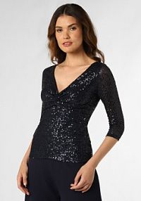 Koszulka z cekinami Kobiety Sztuczne włókno niebieski jednolity 46 Swing damski