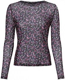 Koszulka z długim rękawem Kobiety lila/czarny wzorzysty XS Aygill's damski