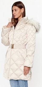 Płaszcz Guess beżowy damski Zimowy