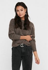 Sweter ONLY brązowy damski 15168705  Regular Fit