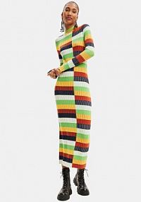 Sukienka dzianinowa Desigual wielokolorowa 