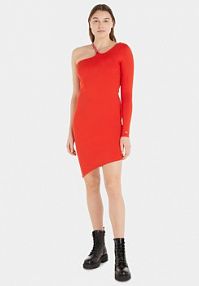 Sukienka koktajlowa Tommy Jeans czerwona 
