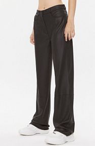 Spodnie skórzane Calvin Klein Jeans czarna Z imitacji skóry