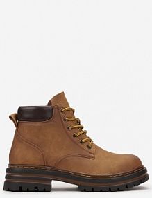 Brązowe Traperki z Ociepleniem i Sznurowaniem Almudena Renee damskie