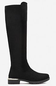 Czarne kozaki Przed Kolano z Luźną Cholewką i Płaską Podeszwą Prado Renee damskie