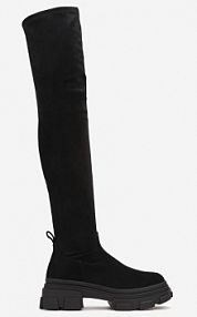 Czarne kozaki na Grubej Podeszwie za Kolano Nimva Renee damskie