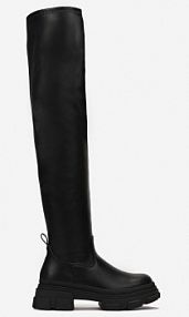 Czarne kozaki Workery z Dopasowaną Cholewką za Kolano Kolfrida Renee damskie