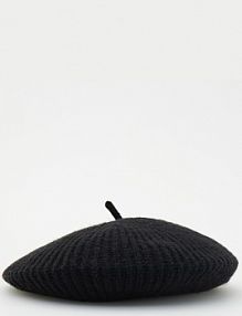 Pleciony beret Reserved czarny 0721V-99X