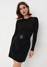 Prążkowana  bluzka Mohito czarna damska