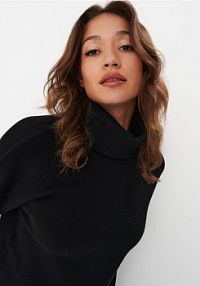 Sweter z golfem Mohito czarny damski