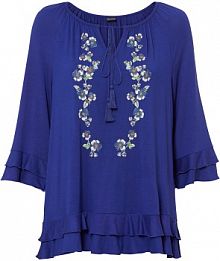 Tunika shirtowa z kwiatowym nadrukiem  Bonprix