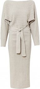 Sukienka dzianinowa z paskiem (kompl. 2-częściowy)  Bonprix