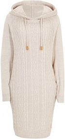 Sukienka dzianinowa z kapturem, we wzór w warkocze  Bonprix