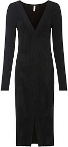 Dopasowana sukienka dzianinowa  z warkoczem  Bonprix