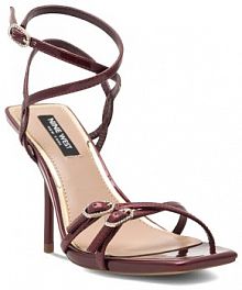 Sandały na obcasie Nine West bordowy