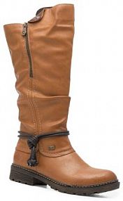 Klapki eleganckie Rieker brązowe