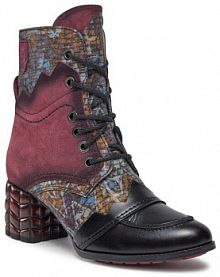 Botki na obcasie Maciejka bordowy