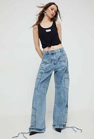Jeansy Moschino Jeans  niebieskie damskie 0308.8736