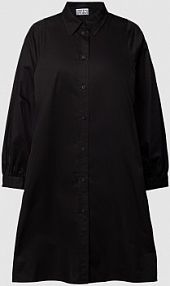 Sukienka koszulowa o długości do kolan z kołnierzykiem koszulowym JAKE*S STUDIO WOMAN czarna EAN 74960700089