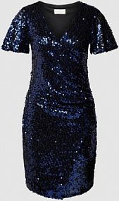 Sukienka mini z cekinowym obszyciem Apricot niebieska EAN 684645