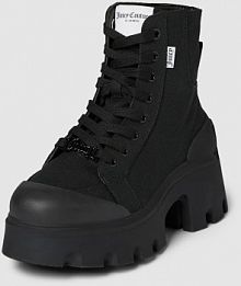 Kozaki sznurowane z detalami z logo Juicy Couture czarne damskie EAN JCFSNK222079