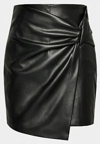 Spódnica mini Edited czarna Z imitacji skóry